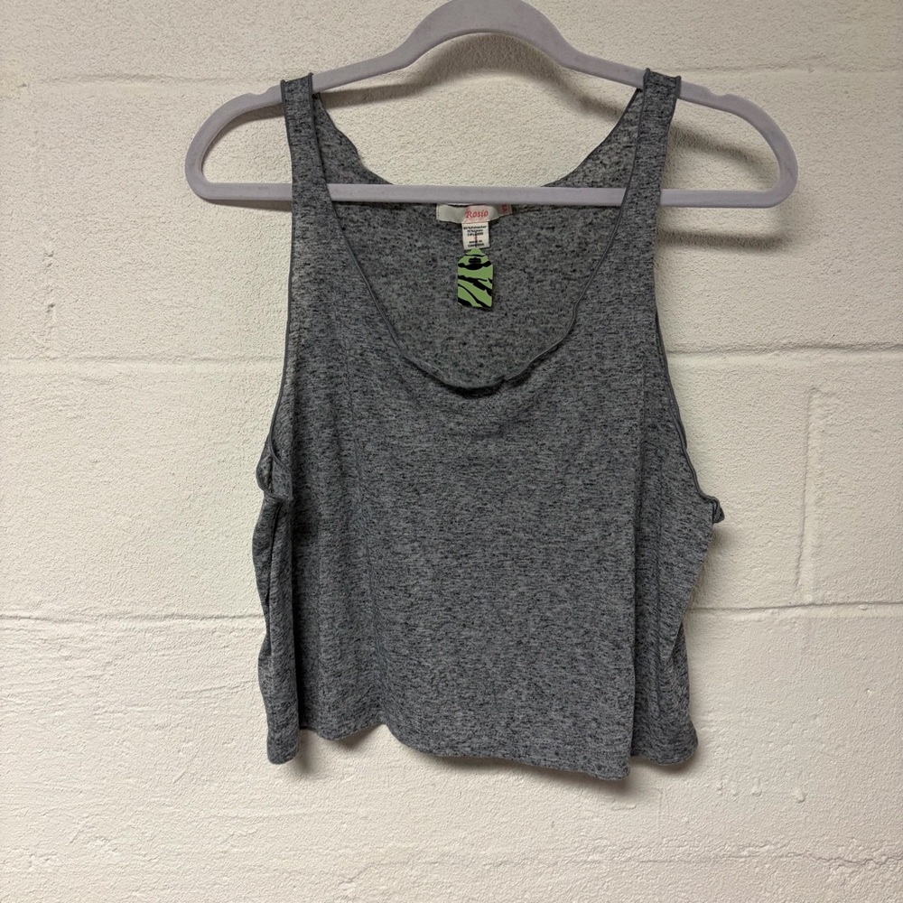 Rosio Women’s Heather Gray Cropped Tank Top Size Small